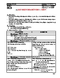 Giáo án Số học Lớp 6 - Tiết 22, Bài 12: Dấu hiệu chia hết cho 3, cho 9 - Năm học 2009-2010 - Võ Văn Đồng