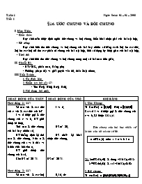 Giáo án Số học Lớp 6 - Tiết 29, Bài 16: Ước c