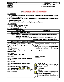 Giáo án Số học Lớp 6 - Tiết 41. Bài 2: Tập hợp các số nguyên - Năm học 2008-2009 - Võ Văn Đồng