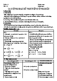 Giáo án Số học Lớp 6 - Tiết 44, Bài 4: Cộng h