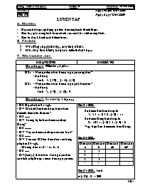 Giáo án Số học Lớp 6 - Tiết 62: Luyện tập - Năm học 2008-2009 - Võ Văn Đồng