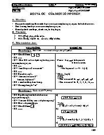 Giáo án Số học Lớp 6 - Tiết 65: Bội và ước của một số nguyên - Năm học 2008-2009 - Võ Văn Đồng