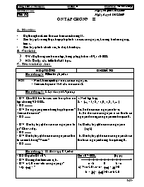 Giáo án Số học Lớp 6 - Tiết 66: Ôn tập chương II - Năm học 2008-2009 - Võ Văn Đồng