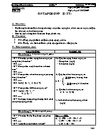 Giáo án Số học Lớp 6 - Tiết 67: Ôn tập chương II (tiếp) - Năm học 2008-2009 - Võ Văn Đồng