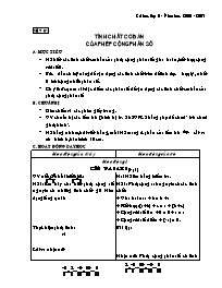 Giáo án Số học Lớp 6 - Tiết 81 đến 90 - Năm học 2006-2007