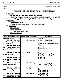 Giáo án Số học Lớp 6 - Tiết 89, Bài 13: Hỗ số. Số thập phân. Phần trăm - Đỗ Thừa Trí