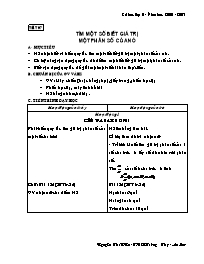 Giáo án Số học Lớp 6 - Tiết 97 đến 99 - Năm học 2006-2007 - Nguyễn Thế Viễn