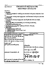 Giáo án Số học Lớp 6 - Tiết 97: Tìm một số bi
