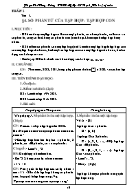 Giáo án Số học Lớp 6 - Tuần 2 - Năm học 2010-2011 - Phạm Thế Dũng