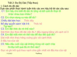 Bài giảng môn Vật lí Lớp 6 - Tiết 2: Đo đọ dà