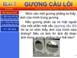 Bài giảng môn Vật lí Lớp 7 - Bài 7: Gương cầu lồi - Lê Hồng Quân