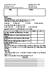 Bài kiểm tra 1 tiết môn Hình học Lớp 6 - Trườ