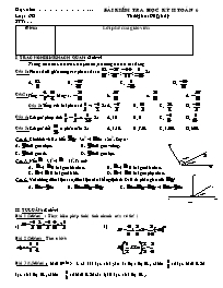 Bài kiểm tra học kỳ II môn Toán Lớp 6 Bài kiểm tra học kỳ II môn Toán Lớp 6
