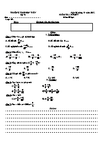 Bài kiểm tra một tiết môn Số học Lớp 6 - Trường THCS Sơn Tiên