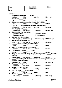 Bài kiểm tra trắc nghiệm môn Tiếng Anh - Bài 