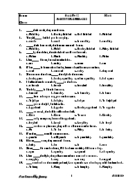 Bài kiểm tra trắc nghiệm môn Tiếng Anh - Bài