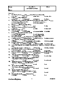 Bài kiểm tra trắc nghiệm môn Tiếng Anh - Bài