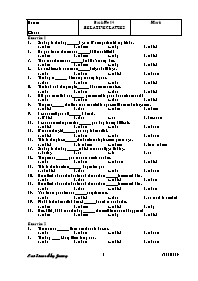 Bài kiểm tra trắc nghiệm môn Tiếng Anh - Bài