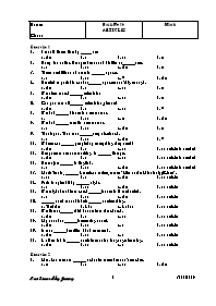 Bài kiểm tra trắc nghiệm môn Tiếng Anh - Bài