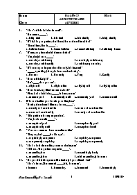 Bài kiểm tra trắc nghiệm môn Tiếng Anh - Bài