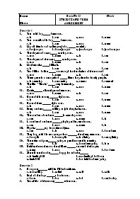 Bài kiểm tra trắc nghiệm môn Tiếng Anh - Bài