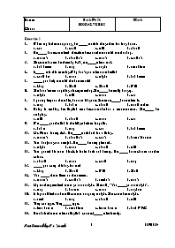 Bài kiểm tra trắc nghiệm môn Tiếng Anh - Bài