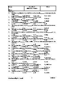Bài kiểm tra trắc nghiệm môn Tiếng Anh - Bài