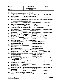 Bài kiểm tra trắc nghiệm môn Tiếng Anh - Bài