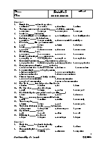 Bài kiểm tra trắc nghiệm môn Tiếng Anh - Bài 