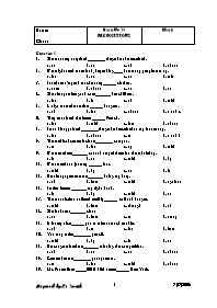 Bài kiểm tra trắc nghiệm môn Tiếng Anh - Bài