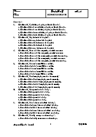 Bài kiểm tra trắc nghiệm môn Tiếng Anh - Bài 