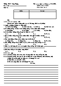 Đề kiểm tra 1 tiết Hình học Lớp 6 - Trường THCS Song Phụng