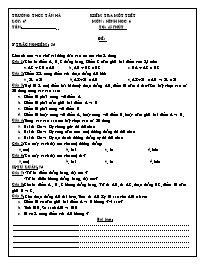 Đề kiểm tra 1 tiết môn Hình học Lớp 6 - Trườn