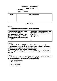 Đề kiểm tra 1 tiết môn Toán Lớp 7