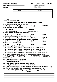 Đề kiểm tra 1 tiết Số học Lớp 6 - Trường THCS Song Phụng