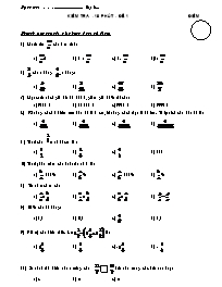 Đề kiểm tra 15 phút môn Toán học Lớp 6