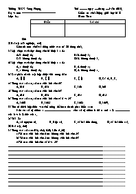 Đề kiểm tra chất lượng giữa học kỳ I môn Toán - Năm học 2010-2011 - Trường THCS Song Phụng