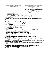 Đề kiểm tra chất lượng học kỳ I môn Toán Lớp 6 - Năm học 2012-2013 - Trường THCS Hội An Đông