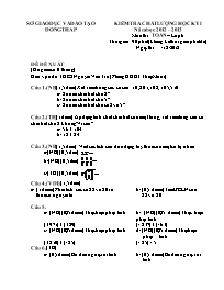 Đề kiểm tra chất lượng học kỳ I môn Toán Lớp 6 - Năm học 2012-2013 - Trường THCS Nguyễn Văn Tre