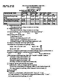 Đề kiểm tra chương I môn Hình học Lớp 6 - Tiết 16 - Năm học 2010-2011 - Trường THCS Hòa Bình (Bài số 1)