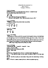 Đề kiểm tra học kỳ II môn Toán - Khối 6