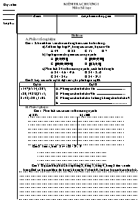 Đề kiểm tra một tết chương I môn Toán Lớp 6