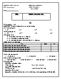 Đề kiểm tra một tiết chương I môn Số học Lớp 
