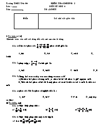 Đề kiểm tra một tiết chương III môn Số học Lớ