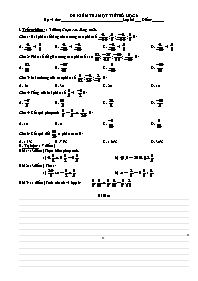 Đề kiểm tra một tiết môn Số học Lớp 6 - Lê Trung Đức