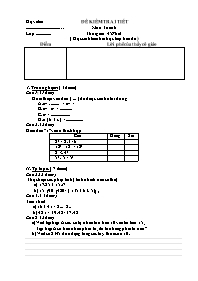 Đề kiểm tra một tiết môn Toán Lớp 6 - Tiết 18 (có đáp án)