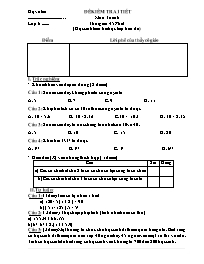 Đề kiểm tra một tiết môn Toán Lớp 6 - Tiết 39