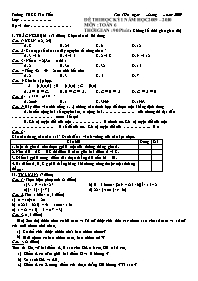 Đề thi học kỳ I môn Toán Lớp 6 - Năm học 2009-2010 - Trường THCS Tân Tiến