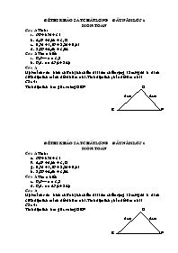 Đề thi khảo sát chất lượng đầu năm môn Toán Lớp 6