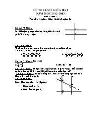 Đề thi khảo sát chất lượng giữa học kỳ I môn Toán Lớp 7 - Năm học 2012-2013 Đề thi khảo sát chất lượng giữa học kỳ I môn Toán Lớp 7 - Năm học 2012-2013